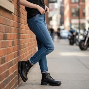 Harley-Davidson Irma Black Leather Boots Womens Sz 9M Lace Up D87030 Biker Moto